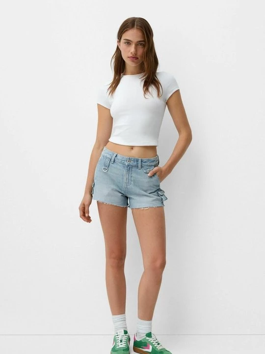 Obrázek produktu Džínové kraťasy Bershka modrý denim