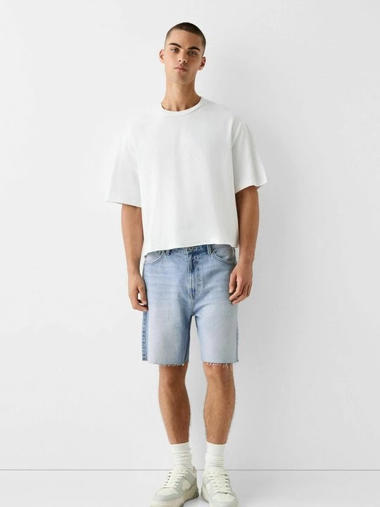 Obrázek produktu Džínové kraťasy Bershka světlemodrý denim