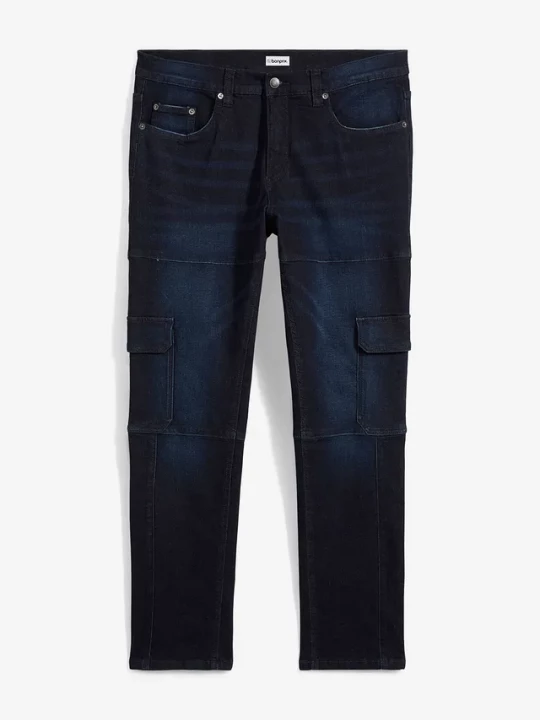 Obrázek produktu Dżinsy bojówki ze stretchem Slim Fit Straight BonPrix niebieski