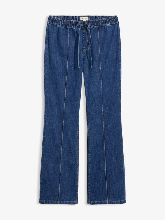 Obrázek produktu Dżinsy bootcut ze średnim stanem, wygodny pas BonPrix niebieski