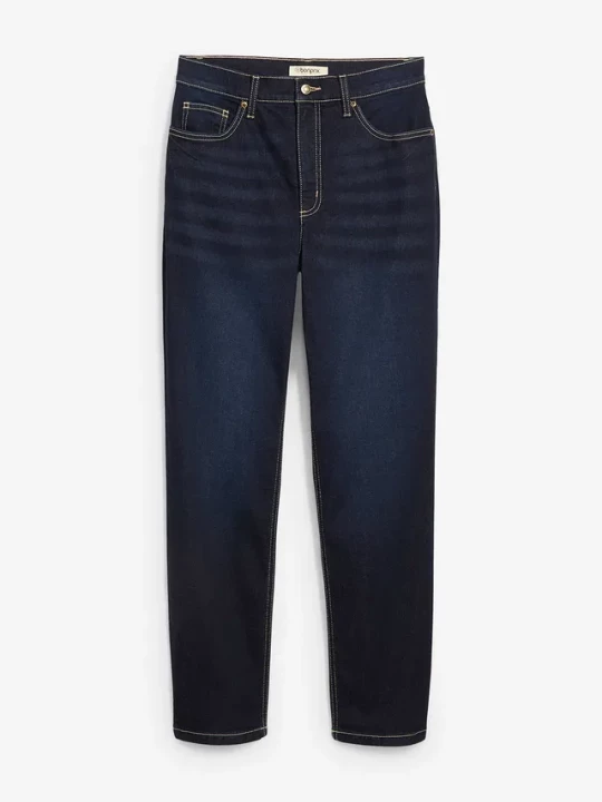 Obrázek produktu Dżinsy cropped, high waist, straight BonPrix niebieski