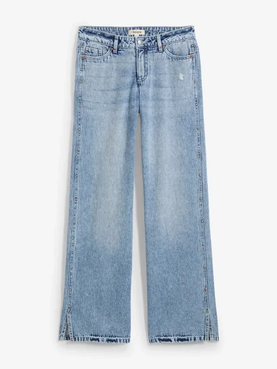 Obrázek produktu Dżinsy Loose Straight, mid waist, low stretch BonPrix niebieski