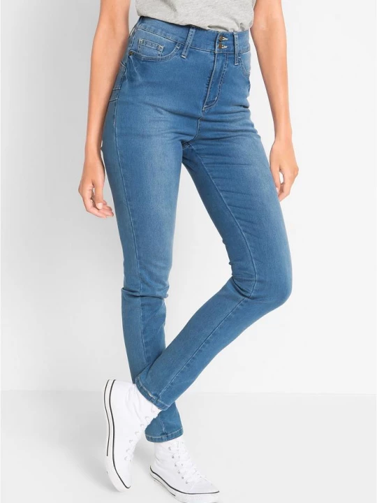 Obrázek produktu Dżinsy o kroju slim fit, z dużą zawartością stretchu, high waist BonPrix niebieski