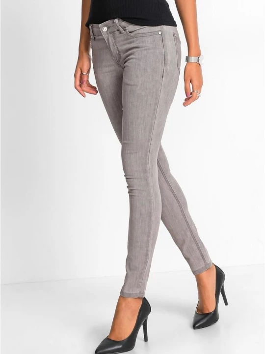 Obrázek produktu Dżinsy Skinny ze stretchem, mid waist BonPrix szary