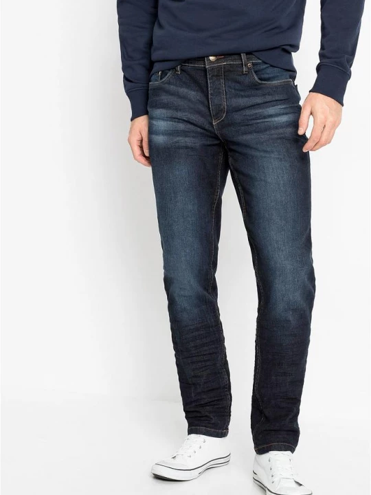Obrázek produktu Dżinsy slim fit ze stretchem, tapered BonPrix niebieski