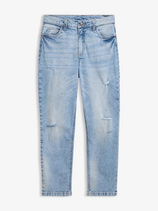 Obrázek produktu Dżinsy, straight, mid waist, cropped BonPrix niebieski
