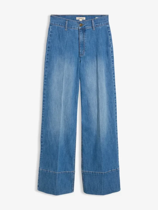 Obrázek produktu Dżinsy wide leg, high waist BonPrix niebieski