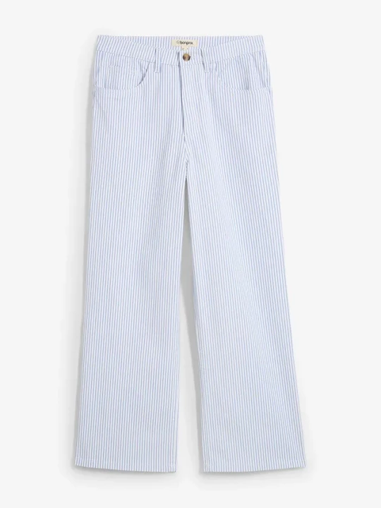 Obrázek produktu Dżinsy Wide Leg, high waist, cropped BonPrix biały