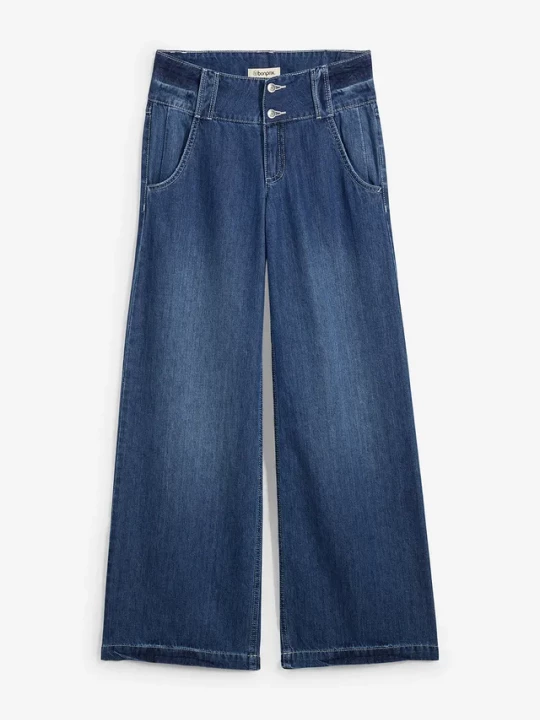 Obrázek produktu Dżinsy Wide Leg, high waist, super soft BonPrix niebieski