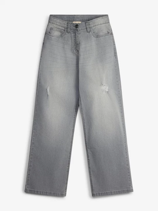 Obrázek produktu Dżinsy wide leg, mid waist BonPrix szary