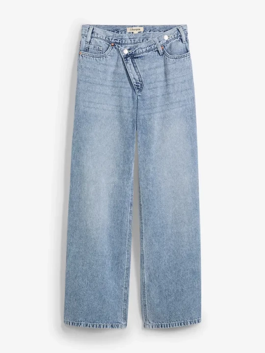 Obrázek produktu Dżinsy Wide Leg, mid waist, low stretch BonPrix niebieski
