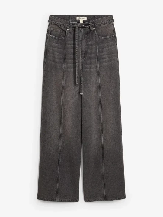 Obrázek produktu Dżinsy z szerokimi nogawkami, high waist BonPrix szary