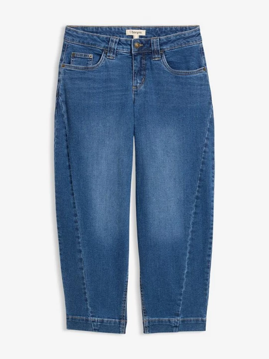 Obrázek produktu Džíny Barrel, Mid Waist, zkrácené BonPrix