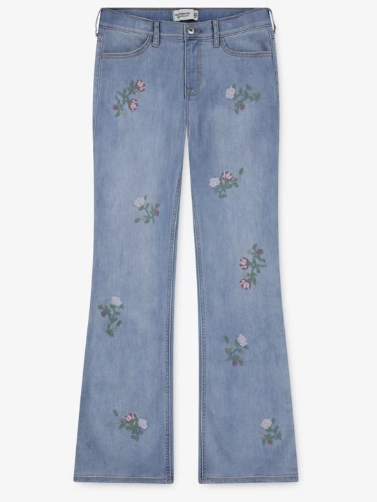 Obrázek produktu Džíny Bootcut Abercrombie & Fitch skvrnitě světle modrá