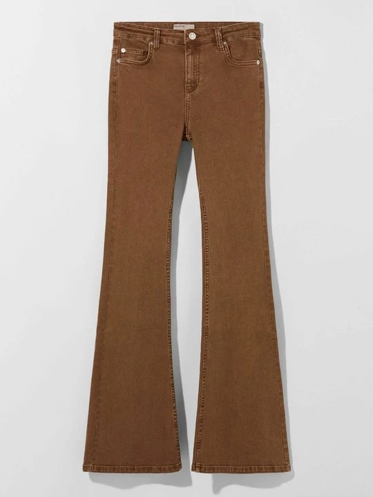 Obrázek produktu Džíny Bootcut Bershka hnědá