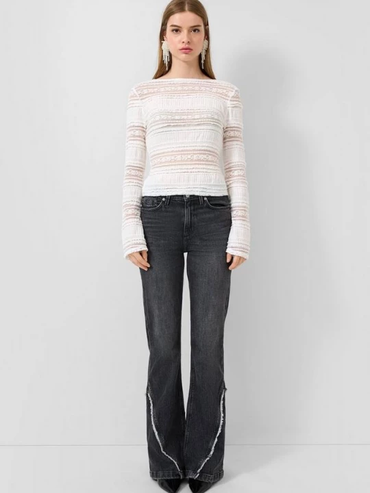 Obrázek produktu Džíny Reena / slim fit / vysoký střih / rozšířené nohavice QS šedá