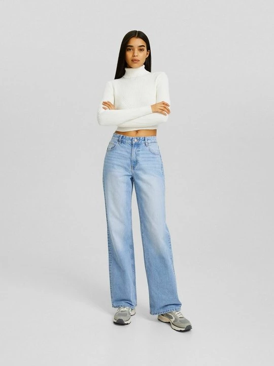 Obrázek produktu Džíny Relaxed Fit Bershka světlemodrý denim