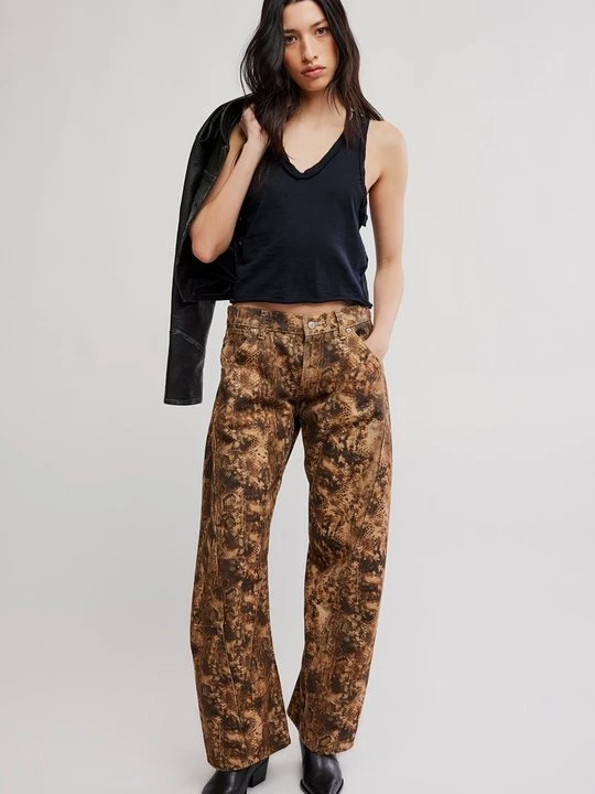 Obrázek produktu Džíny Relaxed Fit Free People hnědá