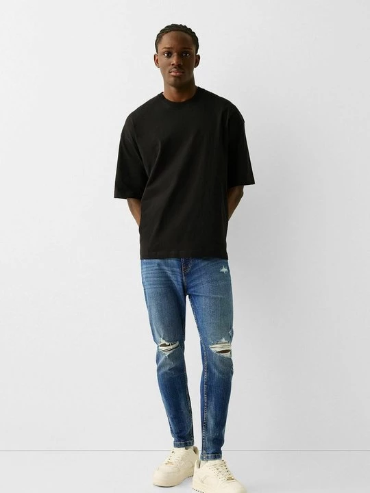 Obrázek produktu Džíny Slim Fit Bershka modrý denim