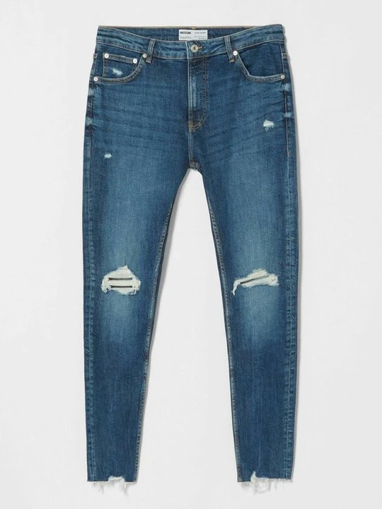 Obrázek produktu Džíny Slim Fit Bershka tmavě modrá