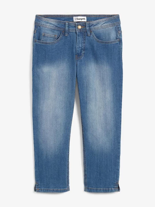 Obrázek produktu Džíny Slim Fit, Mid Waist, zkrácené BonPrix