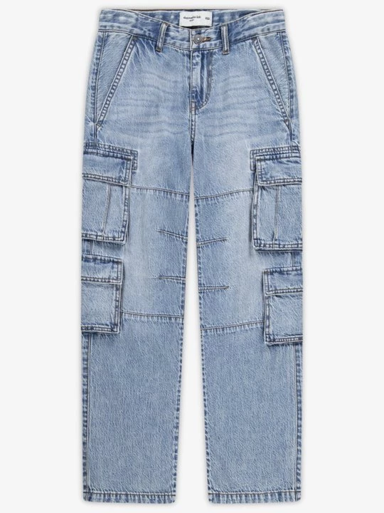 Obrázek produktu Džíny Straight Fit Abercrombie & Fitch skvrnitě světle modrá