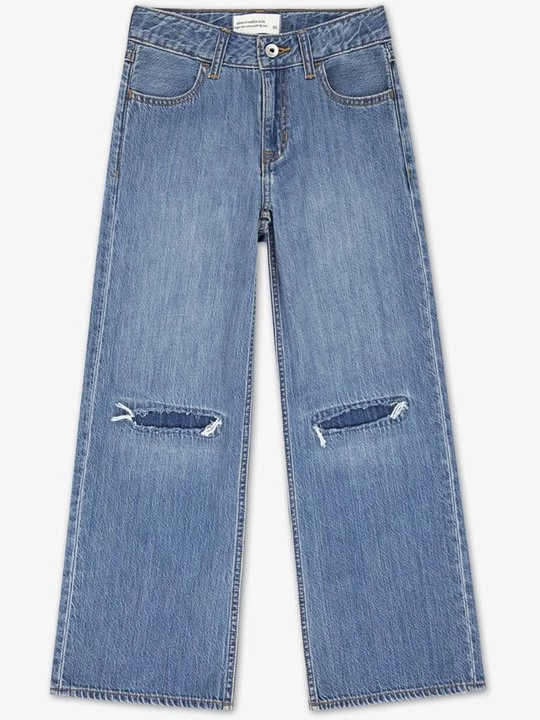 Obrázek produktu Džíny Straight Fit Abercrombie & Fitch skvrnitě tmavě modrá