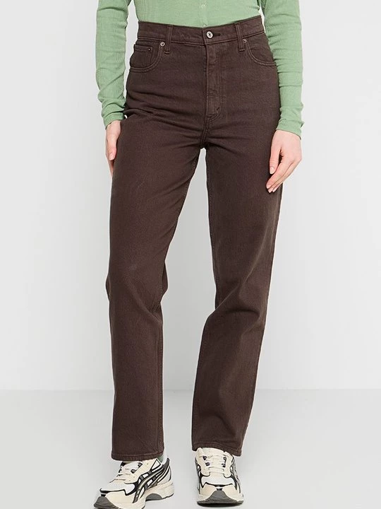 Obrázek produktu Džíny Straight Fit Abercrombie & Fitch tmavě hnědá