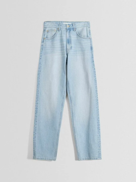 Obrázek produktu Džíny Straight Fit Bershka světle modrá
