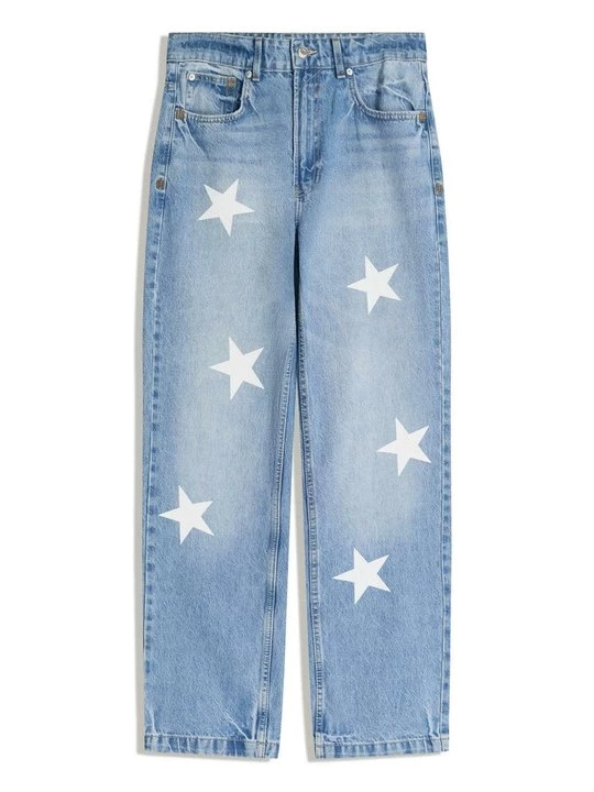 Obrázek produktu Džíny Straight Fit Bershka světlemodrý denim