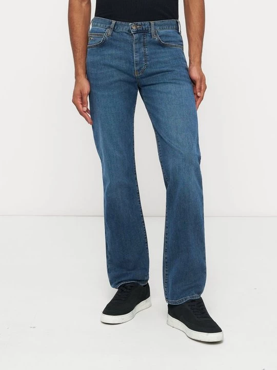 Obrázek produktu Džíny Straight Fit Emporio Armani melírovaná tmavě modrá