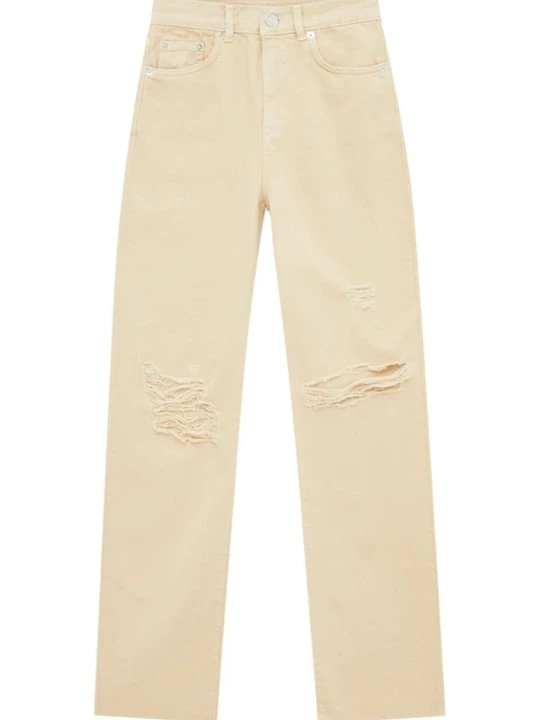 Obrázek produktu Džíny Straight Fit PULL&BEAR skvrnitě béžová