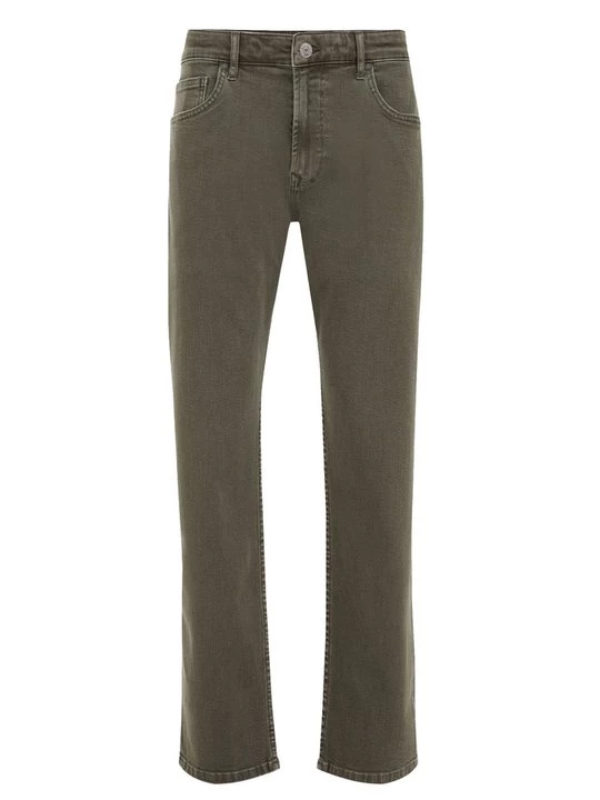 Obrázek produktu Džíny Straight Fit WE Fashion skvrnitě tmavě zelená