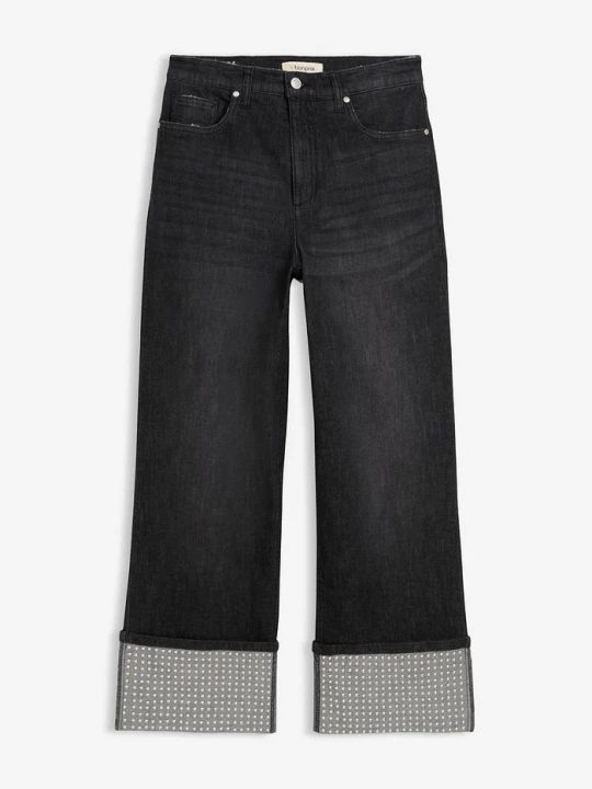 Obrázek produktu Džíny Straight, High Waist, s ohrnutou záložkou BonPrix