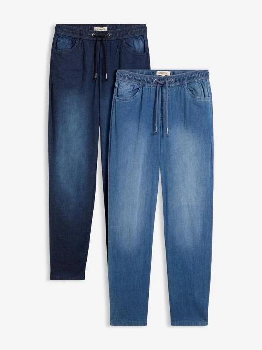 Obrázek produktu Džíny Straight, High Waist, s pohodlným pasem (2 ks v balení) BonPrix