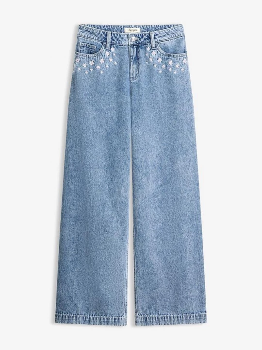 Obrázek produktu Džíny Wide Leg, Mid Waist, bavlna BonPrix