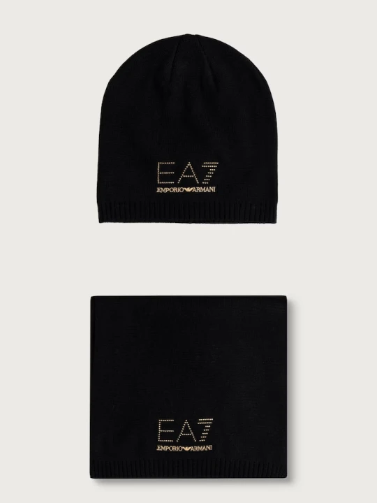 Obrázek produktu EA7 Emporio Armani čepice a šála dámská s vlnou černá