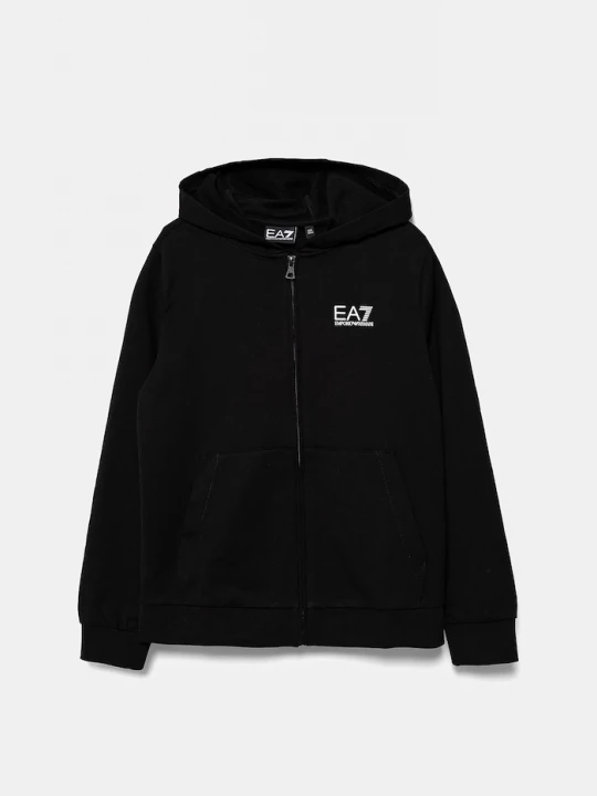 Obrázek produktu EA7 Emporio Armani Dětská bavlněná mikina EA7 Emporio Armani černá