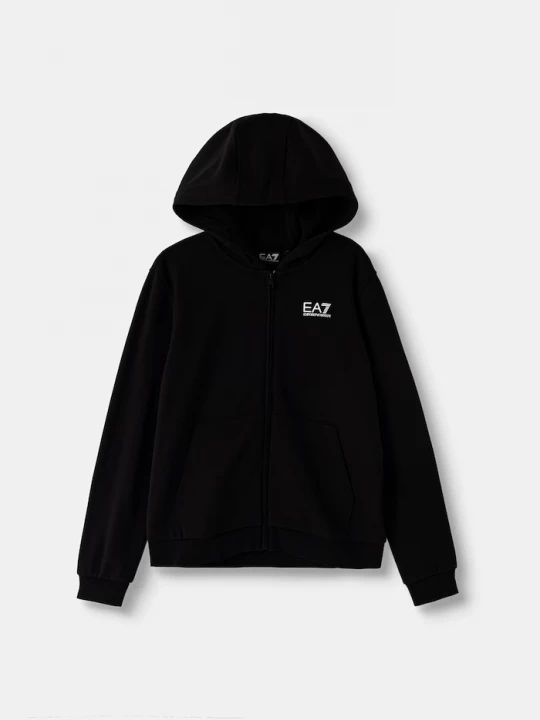 Obrázek produktu EA7 Emporio Armani mikina s kapucí dětská s bavlnou černá