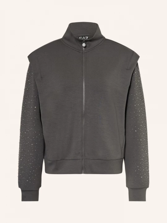 Obrázek produktu ea7 Emporio Armani Mikina Train Precious S Ozdobnými Kamínky tmavě šedá / stříbrná