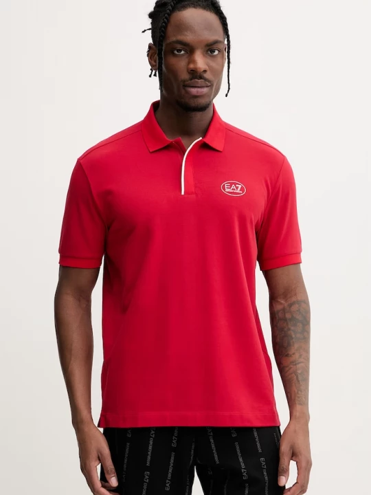 Obrázek produktu EA7 Emporio Armani Polo pánské s bavlnou červená