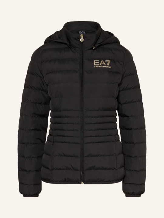 Obrázek produktu ea7 Emporio Armani Prošívaná Bunda S Odnímatelnou Kapucí černá / zlatá