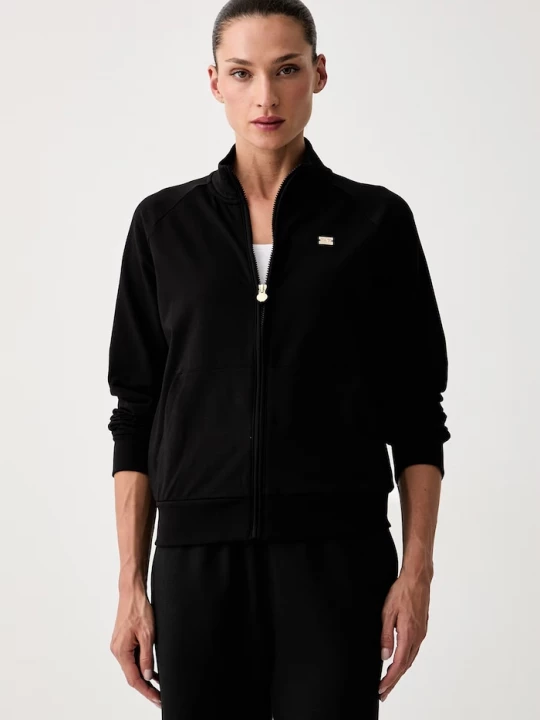 Obrázek produktu EA7 Emporio Armani rozepínací mikina dámská bavlněná s elastanem černá