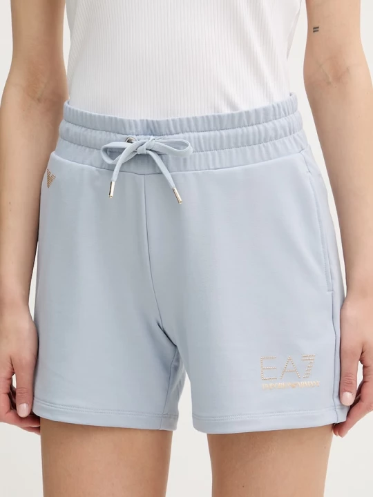 Obrázek produktu EA7 Emporio Armani šortky dámské viskózou modrá