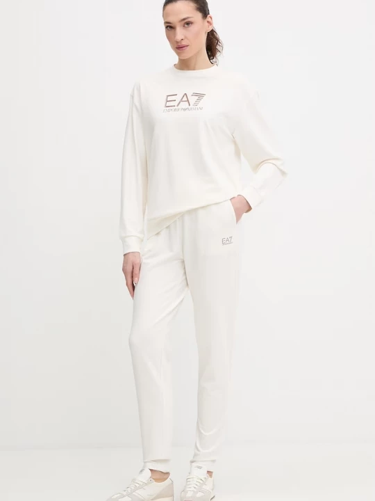 Obrázek produktu EA7 Emporio Armani teplákový set dámský bavlněný elastanem béžová
