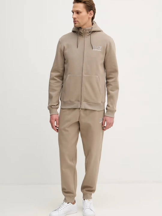 Obrázek produktu EA7 Emporio Armani teplákový set pánský bavlněný béžová