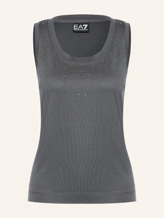 Obrázek produktu ea7 Emporio Armani Top S Ozdobnými Kameny tmavě šedá