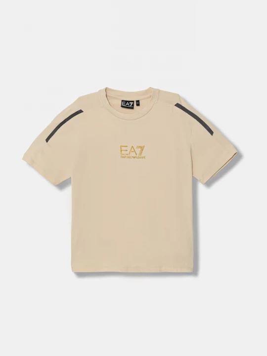 Obrázek produktu EA7 Emporio Armani tričko dětské bavlněné s elastanem béžová