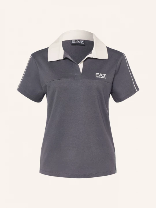 Obrázek produktu ea7 Emporio Armani Žerzejová Polokošile Train Sporting Club tmavě šedá / krémová
