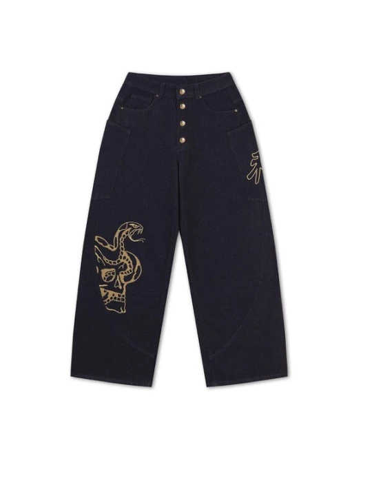 Obrázek produktu Ed Hardy Džíny indigo / žlutá